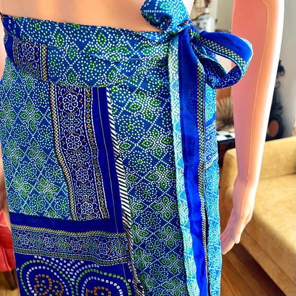 Handmade Vintage Saree Wrap Skirt - Picture 3 of 7